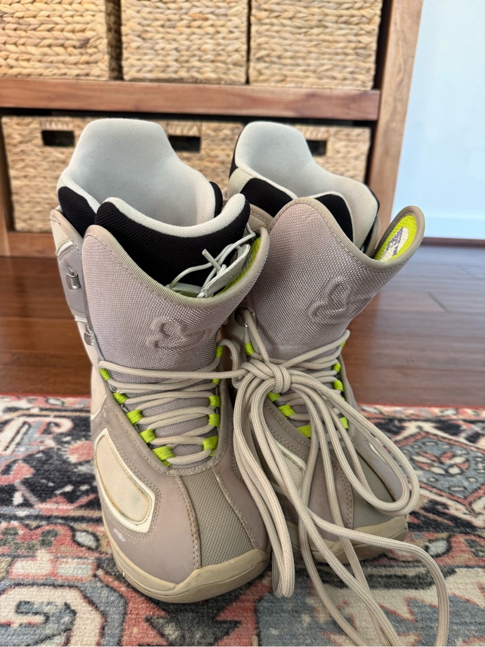 Burton Women's Snowboard Boots in Taupe with Neon Lime Interior